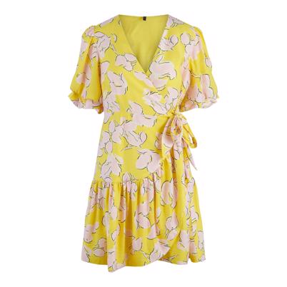 Yas Yasmiso Wrap Kjole Blazing Yellow Shop Online Hos Blossom